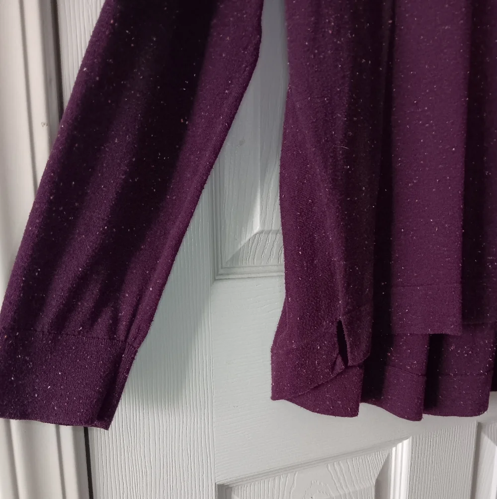 Caslon Womens Speckled Crewneck Pleat Back Sweater - Picture 8 of 9